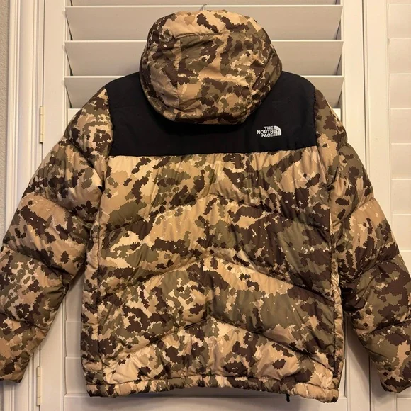 THE NORTH FACE BALHAM DOWN PUFFER JACKET INSULATED CAMOU HOODIE - Picture 5 of 8